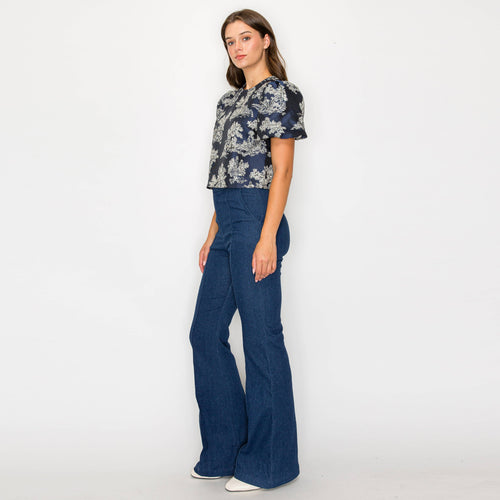Toile Jacquard pattern top