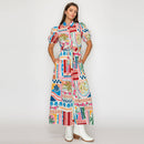 Dreamy Desert Print Shirts Midi Dress
