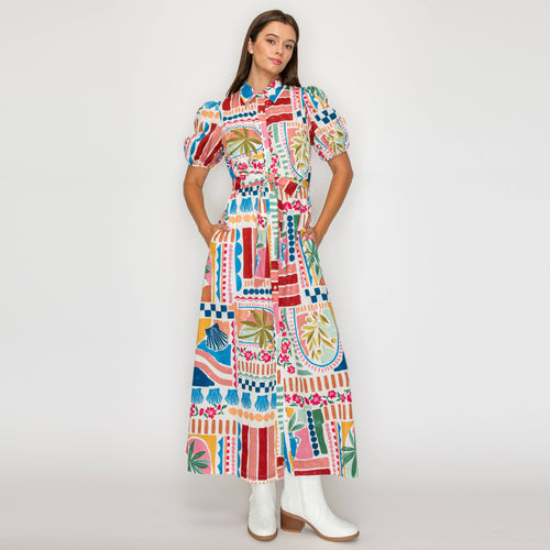 Dreamy Desert Print Shirts Midi Dress