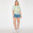 Summer Romantic Garden with Shell White Blouse