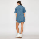 Washed Denim Short Sleeve Shacket