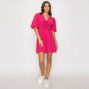 Strawberry Stripe V-neck Mini Dress with Bows
