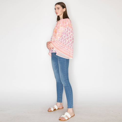Vintage paisley print long sleeves top