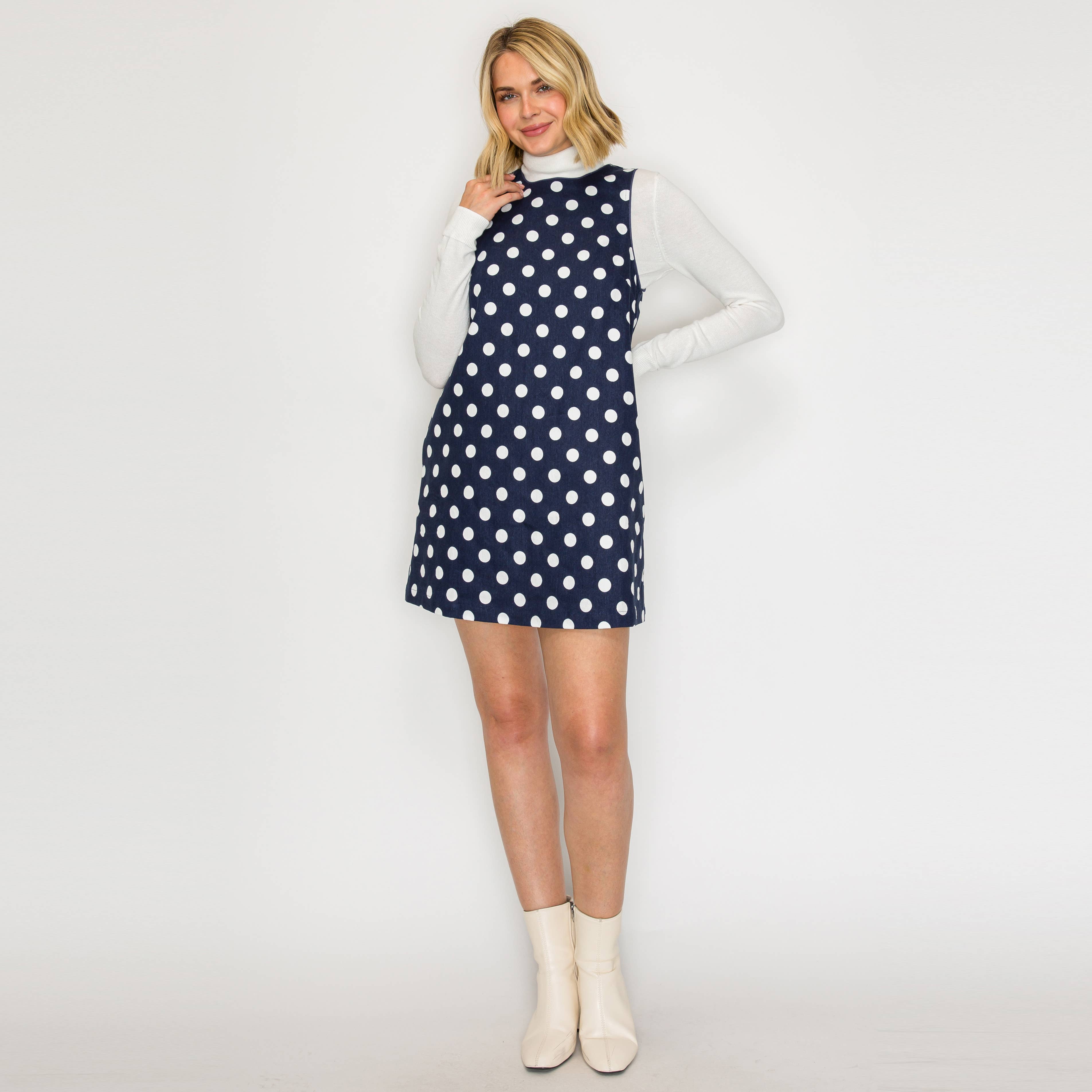 I LOVE POLKA DOTS Navy Mini Dress