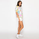 Garden Flower Print Cotton Top With Collar