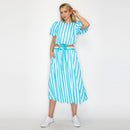 Turquoise Blue Stripe Set