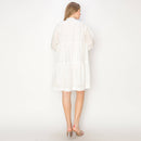 Cotton eyelet mini shirts dress