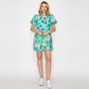 Summer Flower with Shell Shift Mini Dress