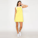 Lemon & White Retro Mod Look Mini dress - LWD2903