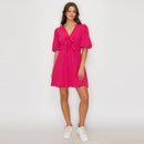 Strawberry Stripe V-neck Mini Dress with Bows
