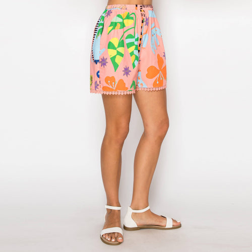 Coral Retro Tropical Print SET