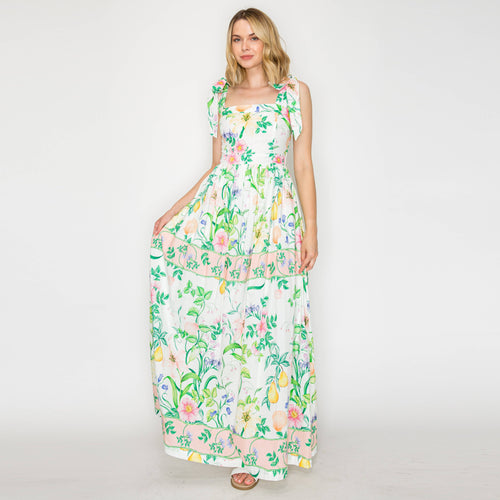 Summer Romantic Garden with Shell Maxi Dress