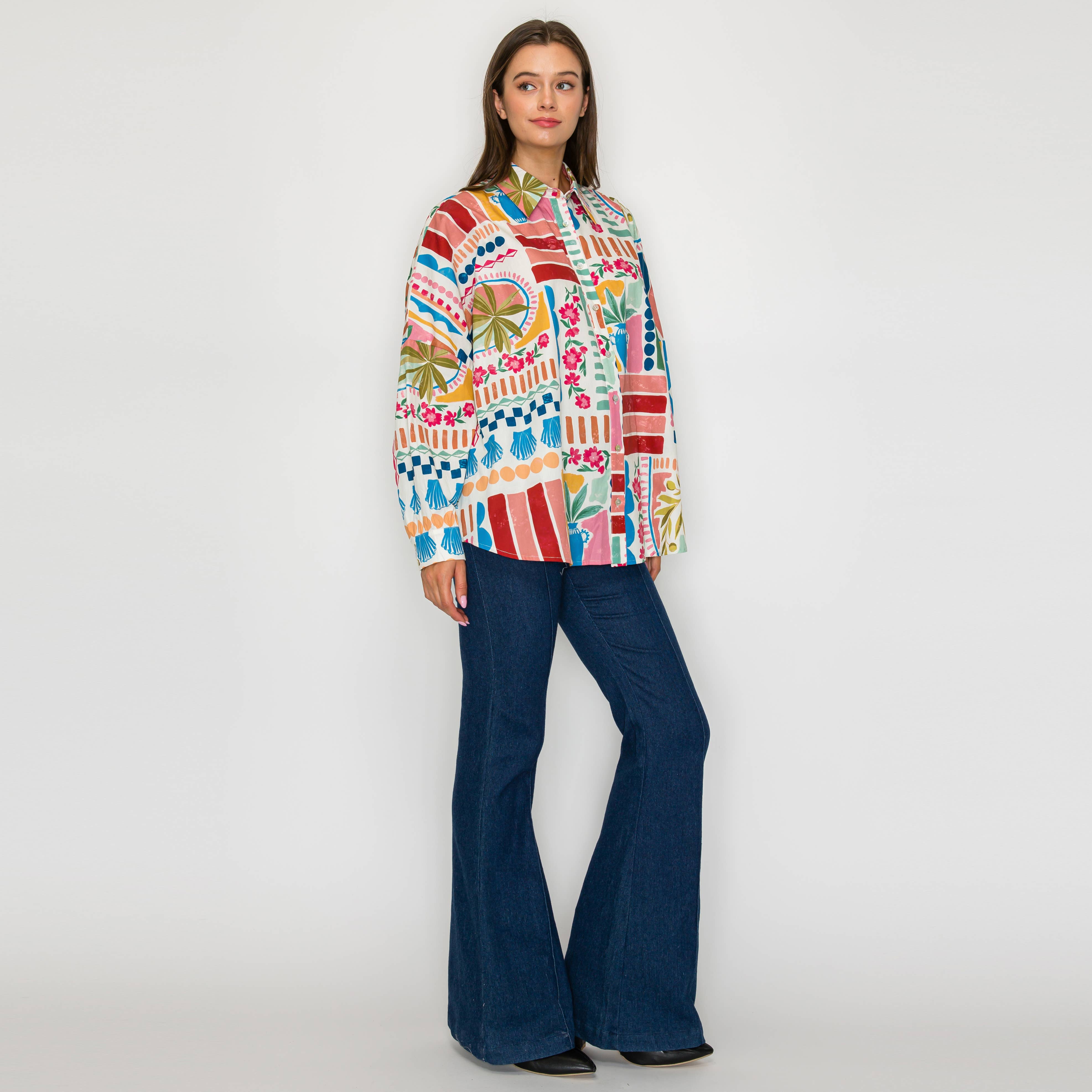 Dreamy Desert Print Oversized Shirts
