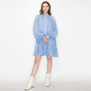 Jacquard pattern mini dress with long sleeves