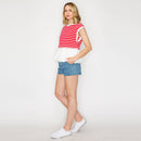 Red Stripe with Bubble Ruffle Top