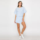 Ruffle Ruffle Stripe Skort - Blue & White Stripe
