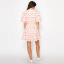 Pink Bell flower Print Mini Dress