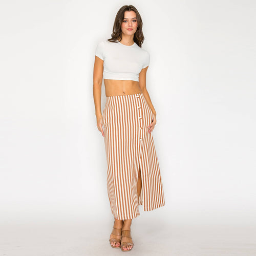 Modern Stripe Midi Skirt