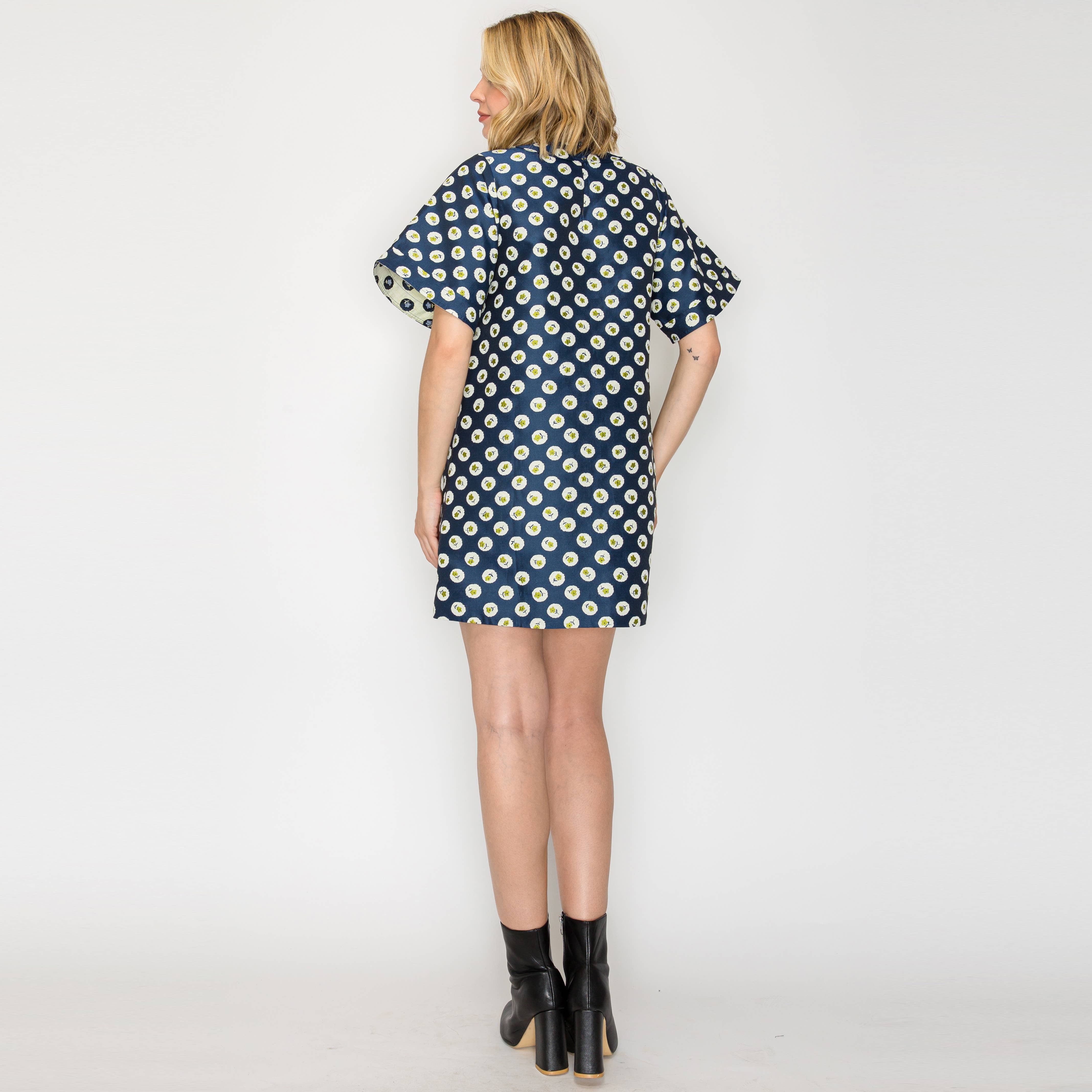 Flower Polka Dots Mini Dress