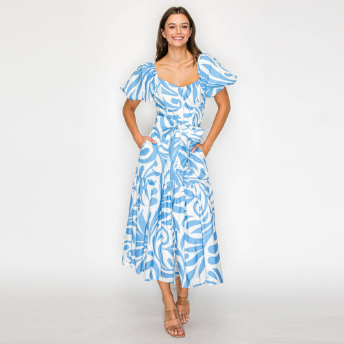 Santorini Swirl Midi Dress
