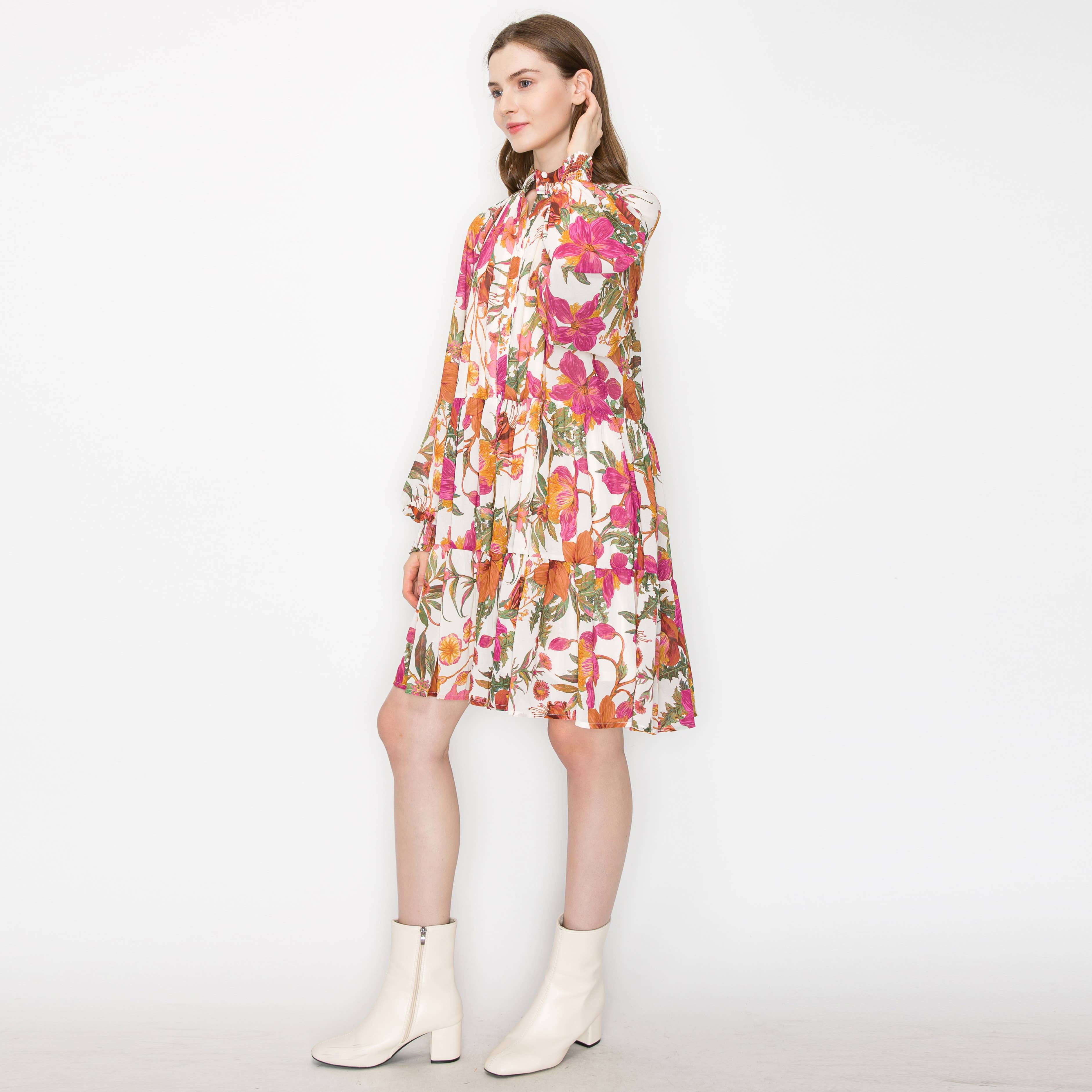 Floral print mini dress