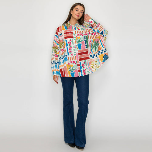 Dreamy Desert Print Oversized Shirts