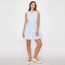 Dreamy Blue Stripe Mini Dress