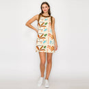 Brown Summer Tropical Mini Shift Dress