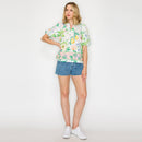 Summer Romantic Garden with Shell White Blouse