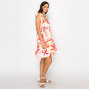 Pink Banana Retro Tropical Print Mini Dress