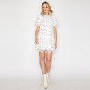 Daisy Polka Dot Lace Mini Dress