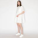 Cotton eyelet shirts mini dress
