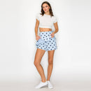 Sky Dot Side-Tie Skort