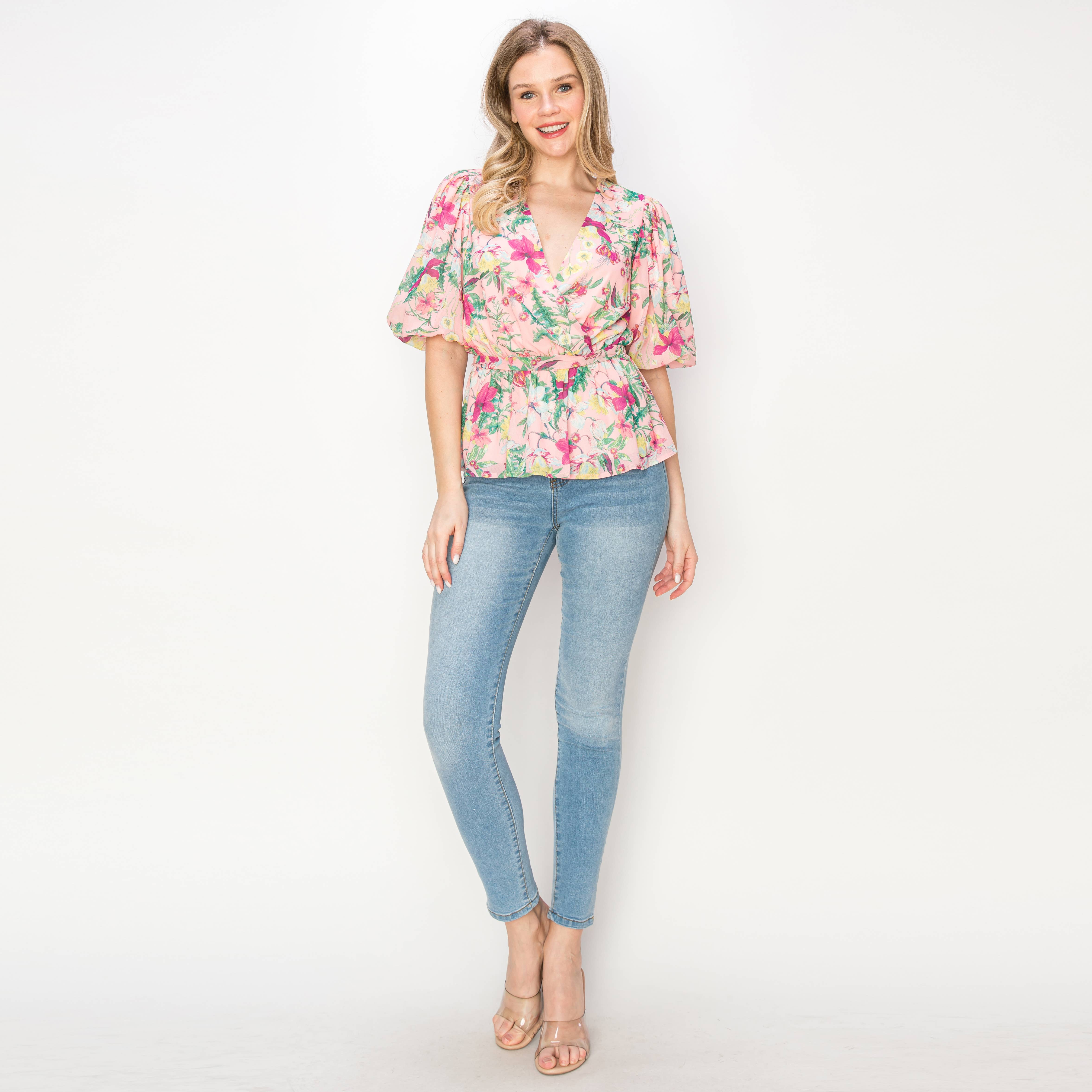 Print peplum top