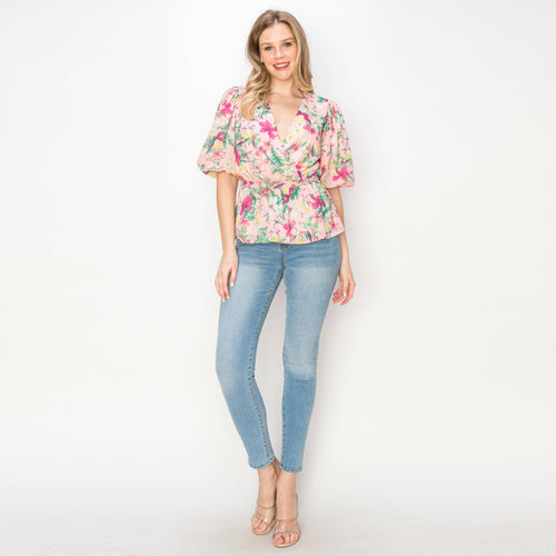 Print peplum top