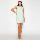 Mint Lace Patch Work Mini Shift Dress