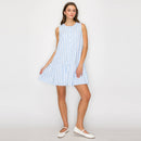 Dreamy Blue Stripe Mini Dress