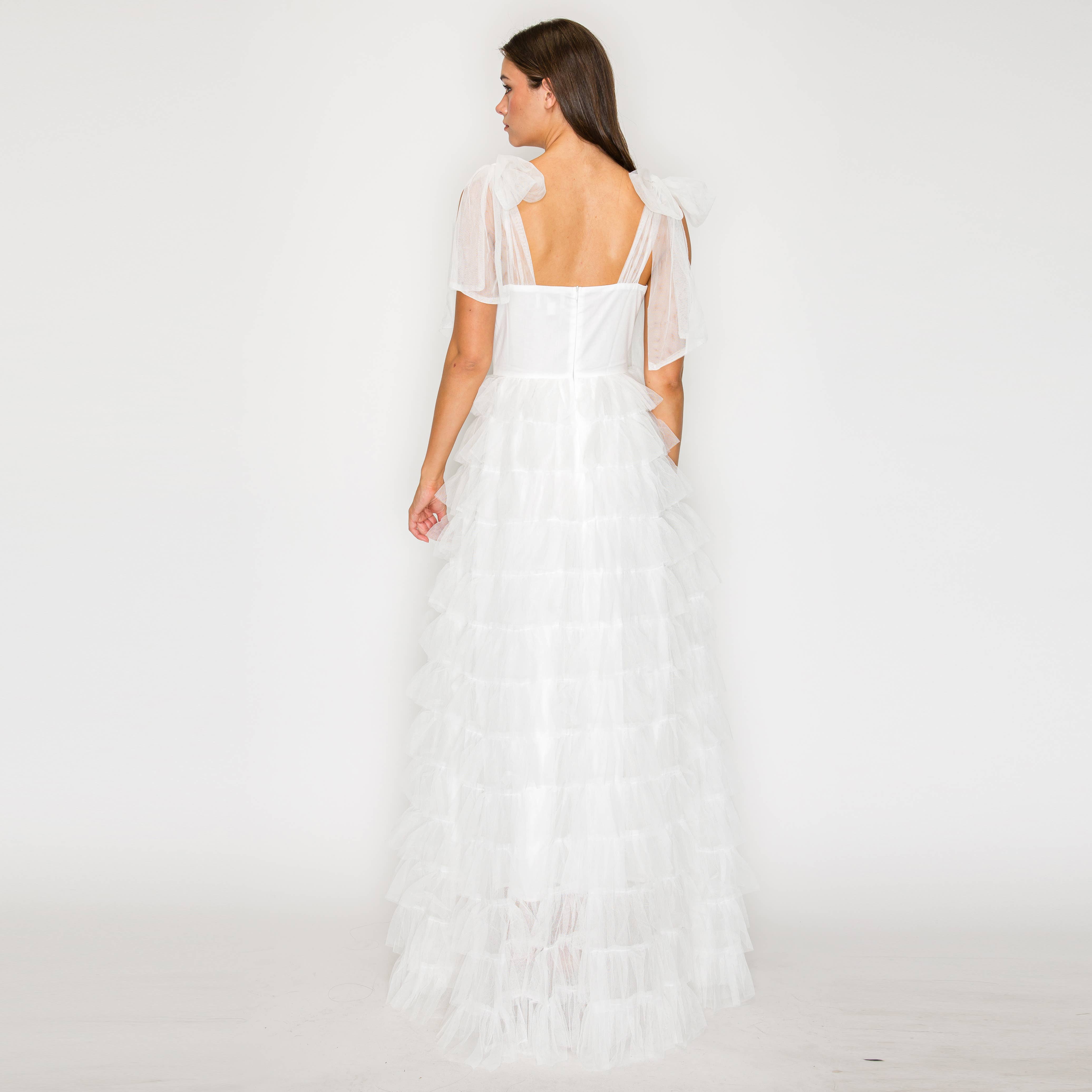 Ethereal Garden Ruffle Mesh Gown