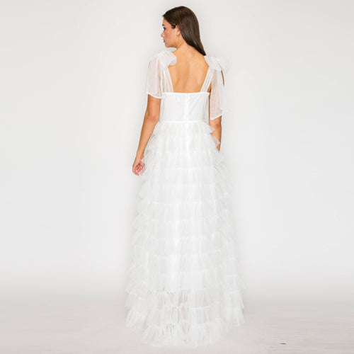 Ethereal Garden Ruffle Mesh Gown
