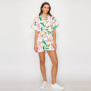 Pink Summer Tropical Romper