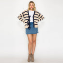 Love Love Bow Stripe V-neck Cardigan - LWSW1218