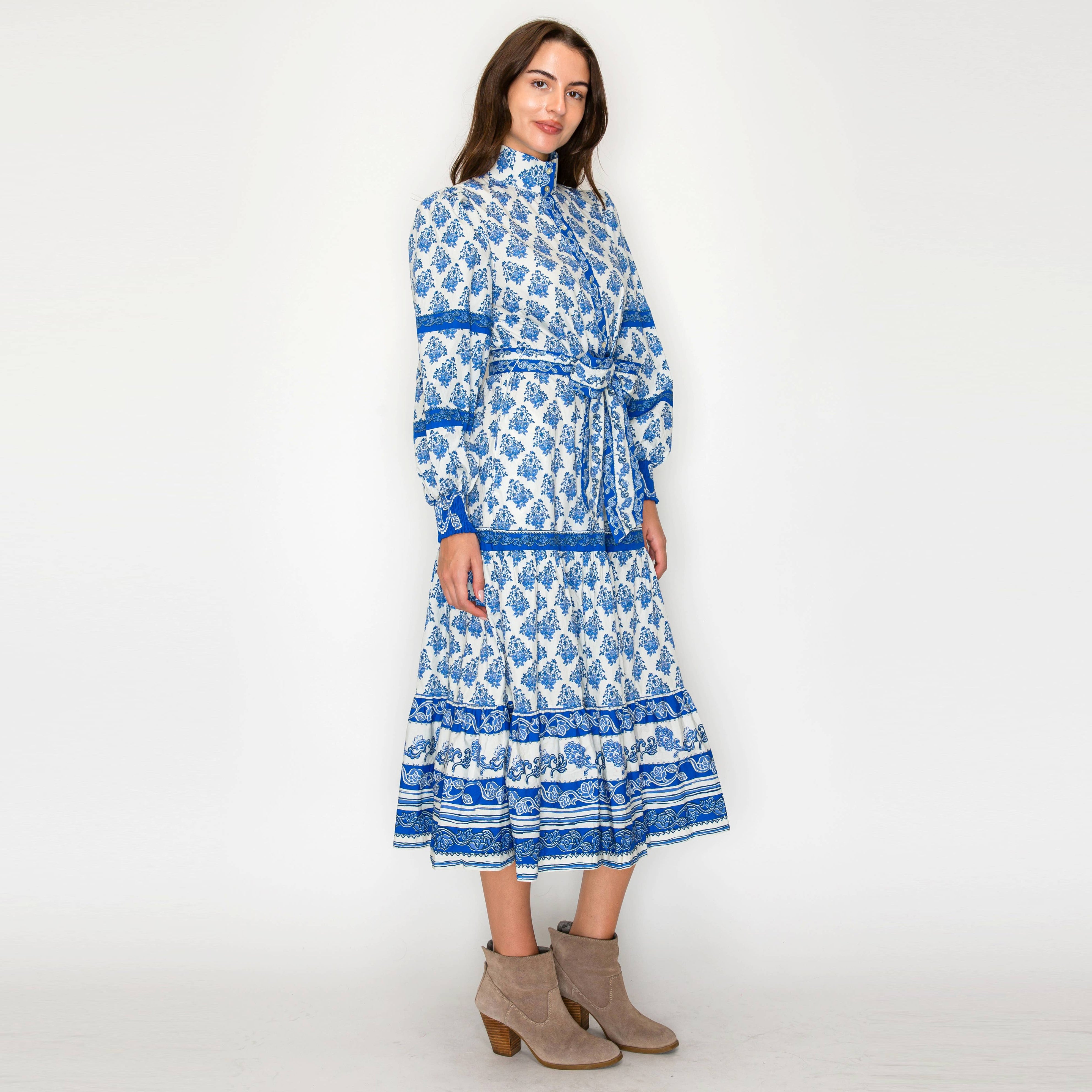 Azure Muse Midi Dress