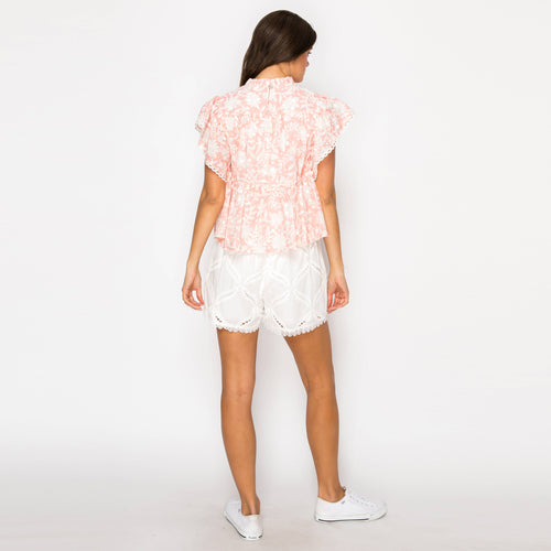 Cloud Pink Jacobian Eyelet Blouse