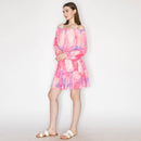Abstract print off shoulder mini dress - LWD2573