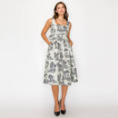 Toile Jacquard pattern midi dress