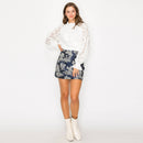 Toile jacquard pattern mini skirt