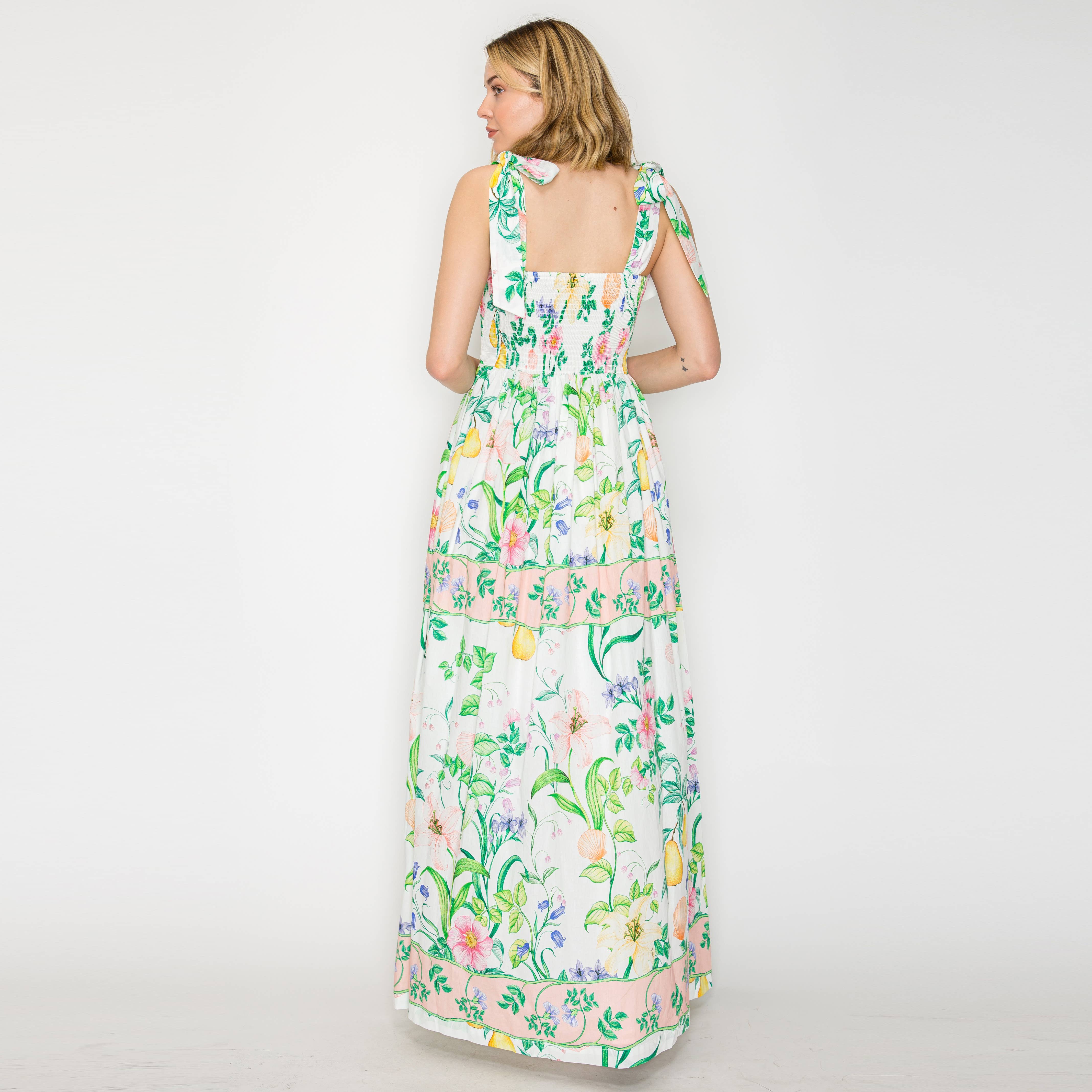Summer Romantic Garden with Shell Maxi Dress
