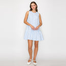 Dreamy Blue Stripe Mini Dress