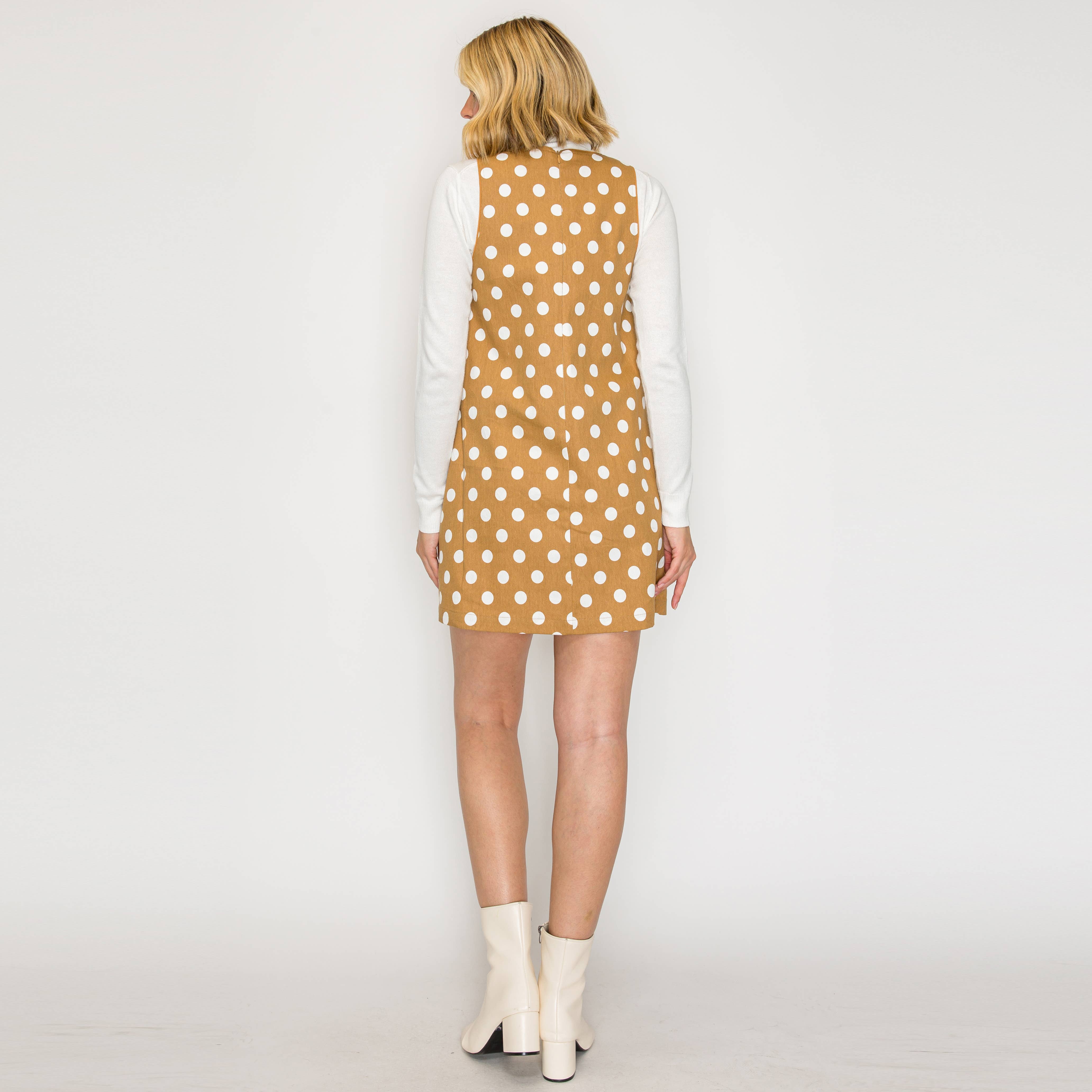 I LOVE POLKA DOTS Camel Mini Dress