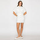 Lovely White Daisy Mini Skirt